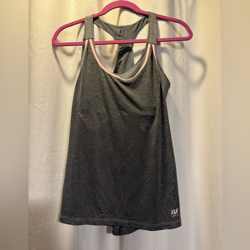 Abercrombie & Fitch Active Workout Tank with sports bra Gray and Pink